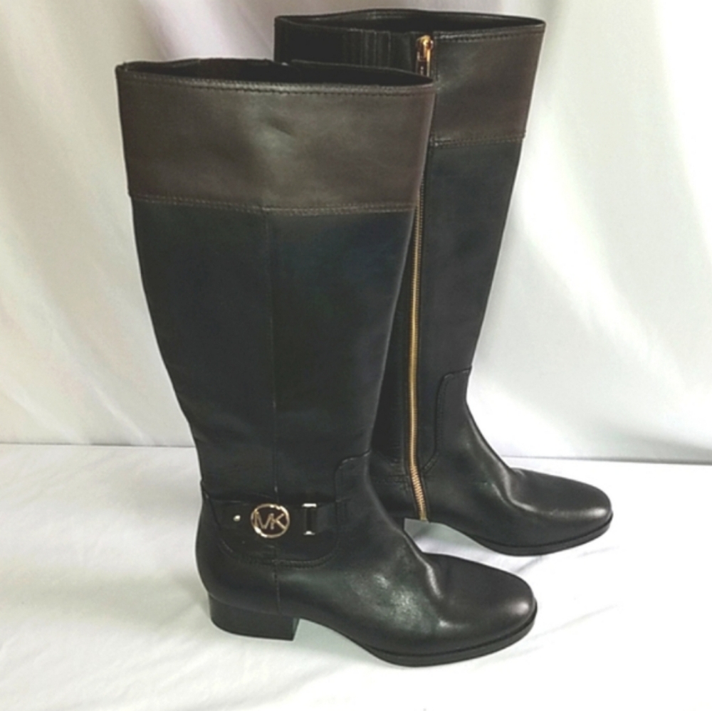 Michael Kor Braden Women's Two Tone Leather Riding Boots Size 8M